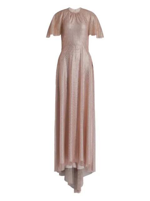 flutter-sleeve maxi dress by ALBERTA FERRETTI