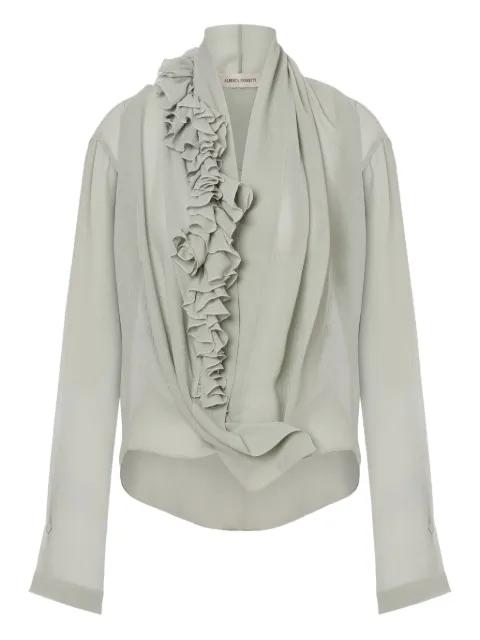 frilled-detail blouse by ALBERTA FERRETTI