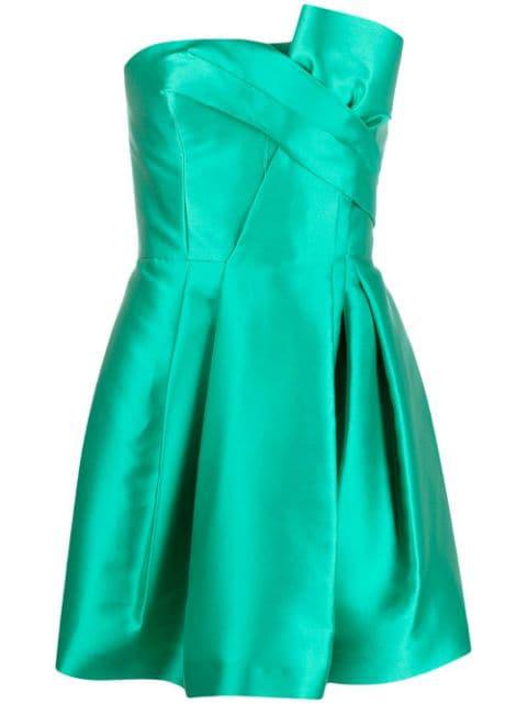 gathered-detail strapless minidress by ALBERTA FERRETTI