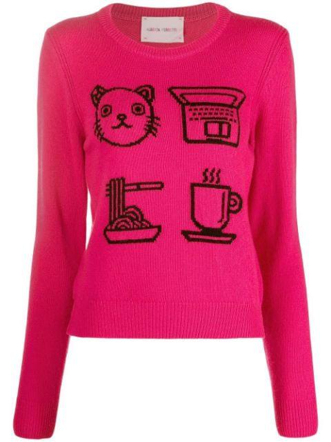 graphic-print detail jumper by ALBERTA FERRETTI
