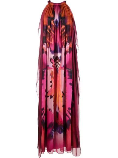 graphic-print silk gown by ALBERTA FERRETTI
