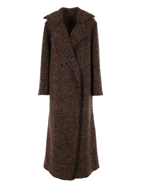 herringbone button coat by ALBERTA FERRETTI