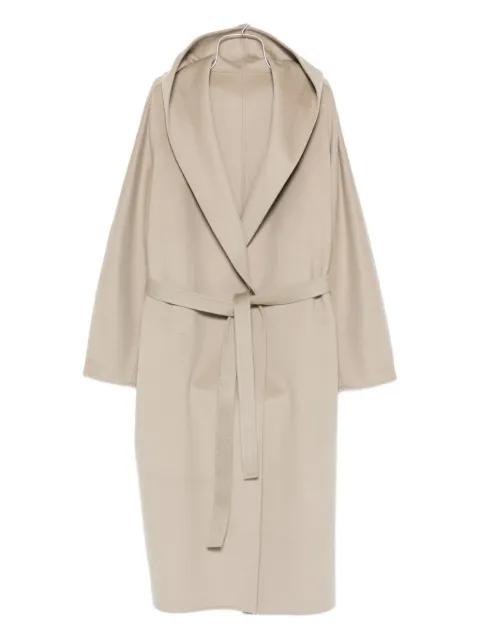 hoodied belted coat by ALBERTA FERRETTI