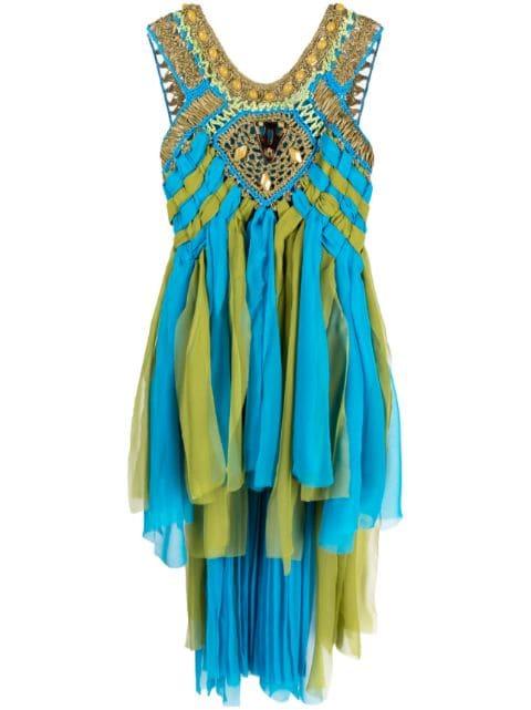 interwoven bead-embellished midi dress by ALBERTA FERRETTI