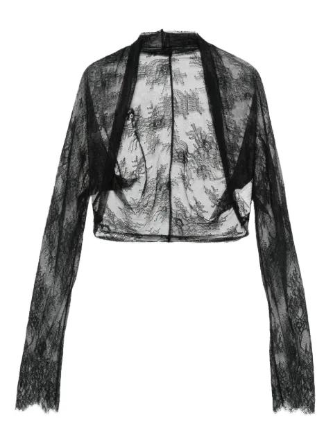 lace-floral cropped jacket by ALBERTA FERRETTI