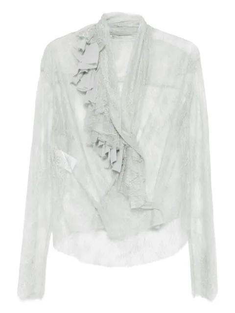 lace ruffled top by ALBERTA FERRETTI