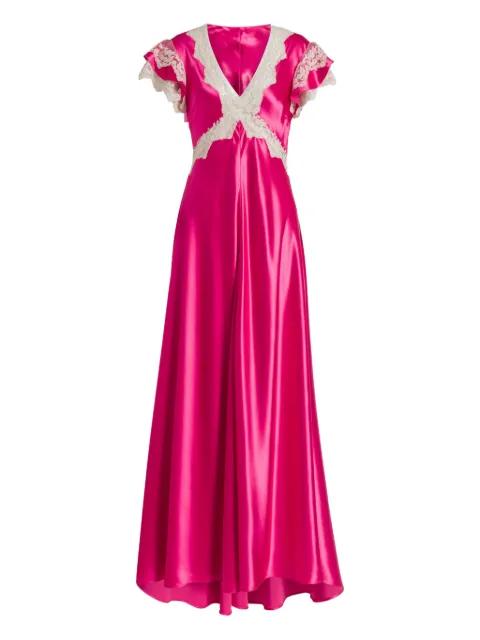 lace-trim maxi dress by ALBERTA FERRETTI