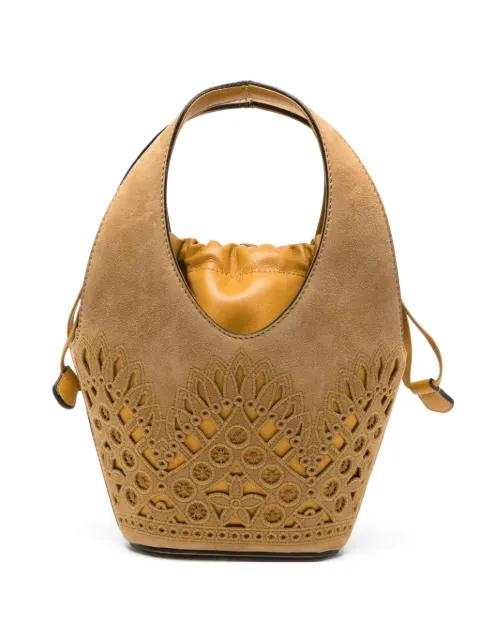 laser-cut suede tote bag by ALBERTA FERRETTI