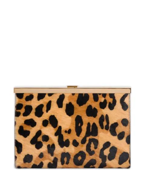 leopard-print chain clutch bag by ALBERTA FERRETTI