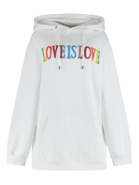 lettering-patch hoodie by ALBERTA FERRETTI