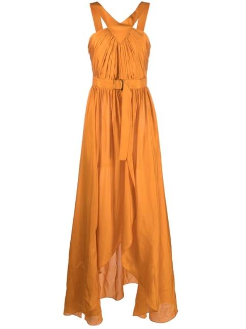 long draped silk top by ALBERTA FERRETTI
