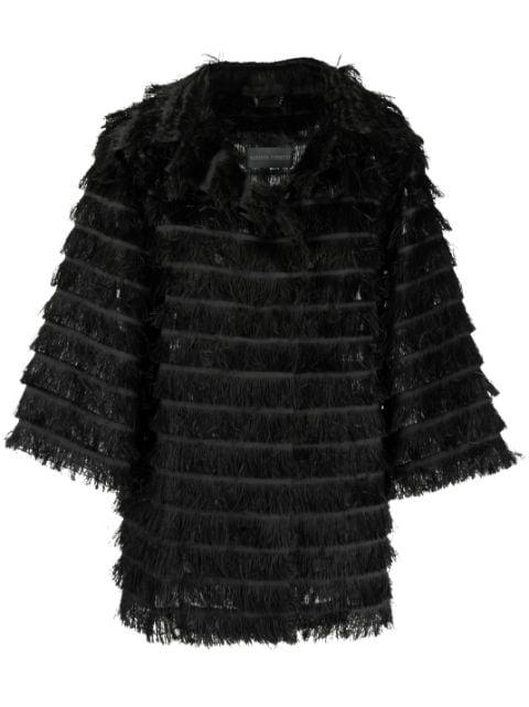long-sleeves fringed jacket by ALBERTA FERRETTI