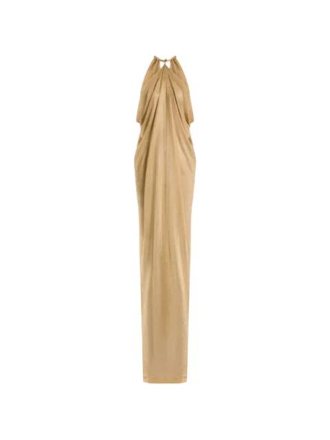 metallic-effect halterneck maxi dress by ALBERTA FERRETTI