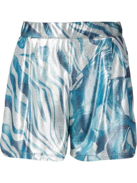 metallic swirl print shorts by ALBERTA FERRETTI