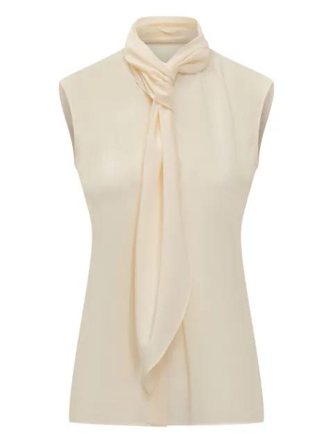 neck-tie sleeveless shirt by ALBERTA FERRETTI