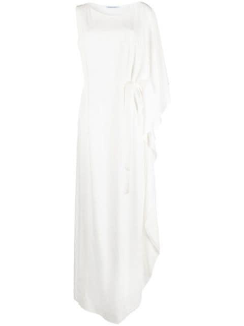 one-shoulder draped maxi dress by ALBERTA FERRETTI