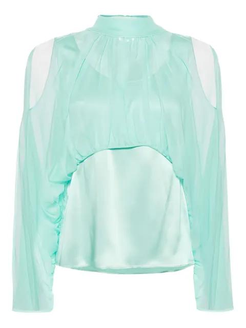 open shoulder high neck blouse by ALBERTA FERRETTI
