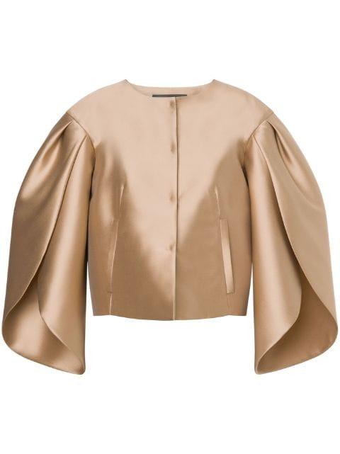 petal-sleeve mikado jacket by ALBERTA FERRETTI