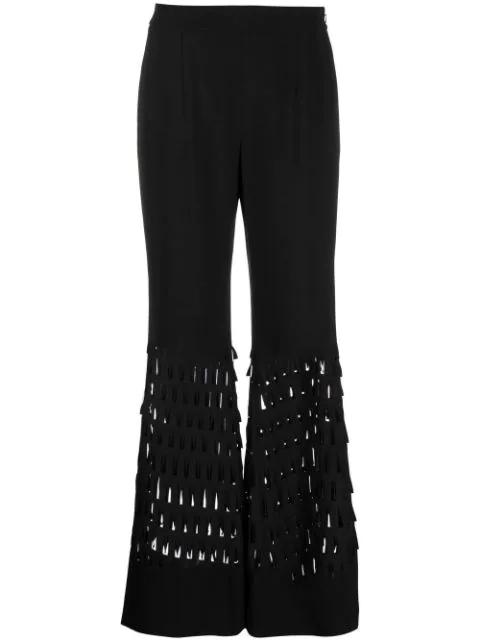 pinked-detail flared trousers by ALBERTA FERRETTI