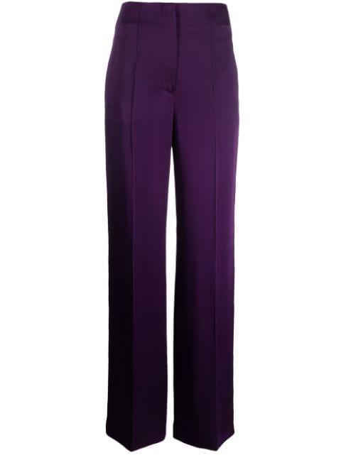 pleat-detail straight-leg trousers by ALBERTA FERRETTI