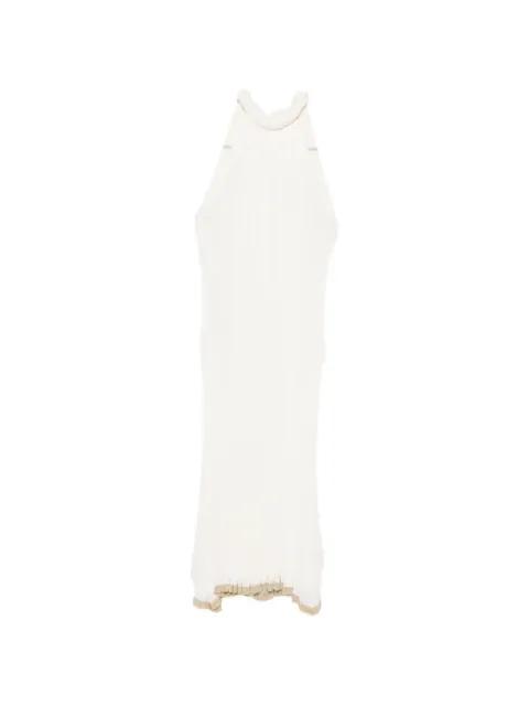 pleated halter-neck midi dress by ALBERTA FERRETTI