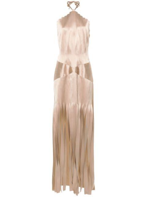pleated halterneck gown by ALBERTA FERRETTI