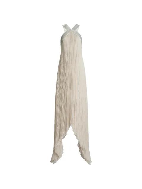 pleated open-back dress by ALBERTA FERRETTI