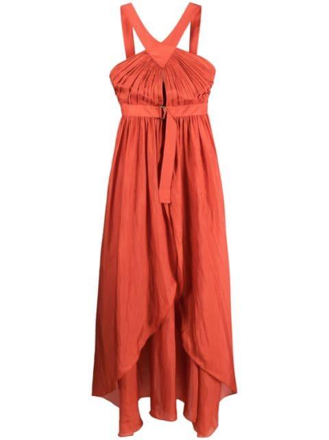 pleated sleeveless maxi dress by ALBERTA FERRETTI