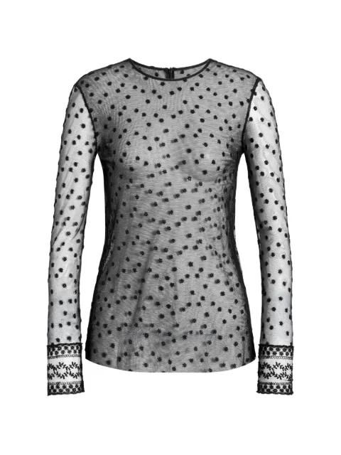 polka-dot sheer-mesh top by ALBERTA FERRETTI