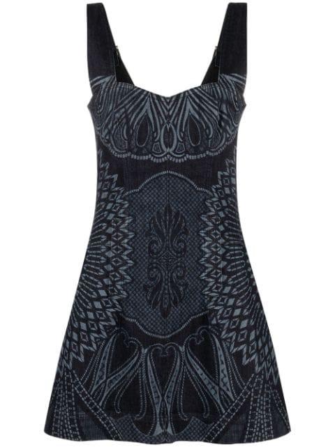 printed denim dress by ALBERTA FERRETTI