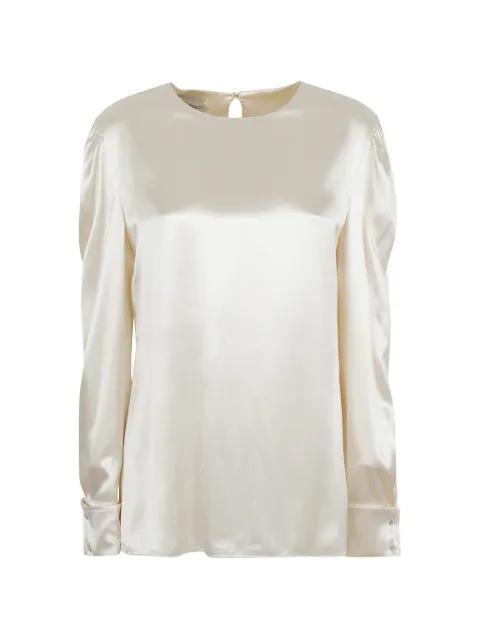 puff-sleeve satin blouse by ALBERTA FERRETTI