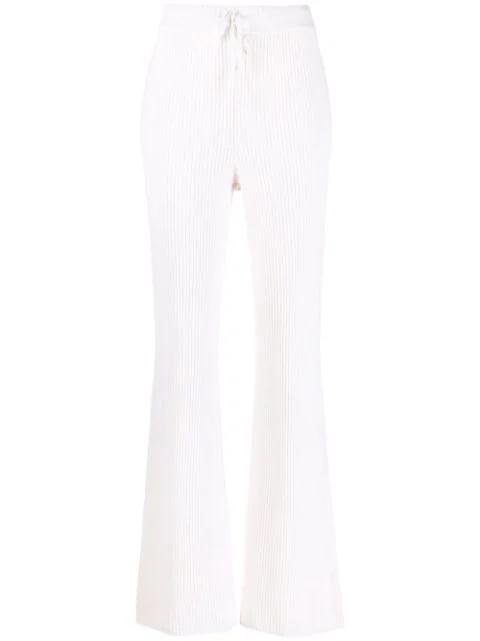 ribbed knit flared trousers by ALBERTA FERRETTI