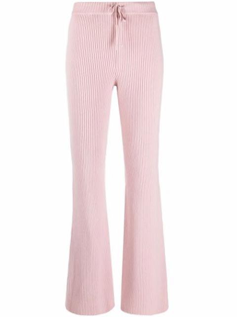 ribbed knit flared trousers by ALBERTA FERRETTI