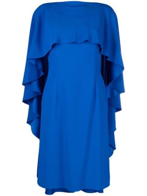 ruffle-detail round-neck dress by ALBERTA FERRETTI
