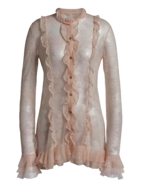 ruffled lace blouse by ALBERTA FERRETTI