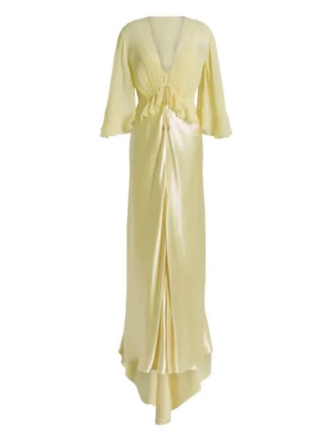 ruffled long dress by ALBERTA FERRETTI