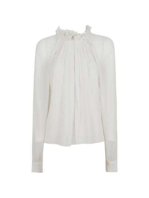 ruffled pleated blouse by ALBERTA FERRETTI