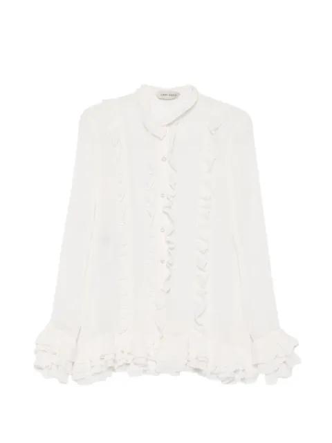 ruffled silk-blend blouse by ALBERTA FERRETTI