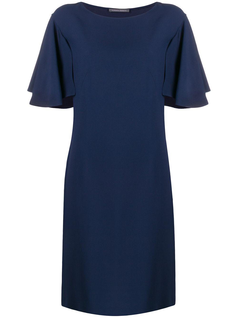 ruffled sleeve shift dress by ALBERTA FERRETTI