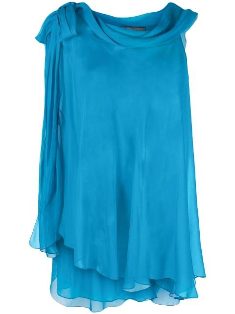 semi-sheer asymmetric blouse by ALBERTA FERRETTI