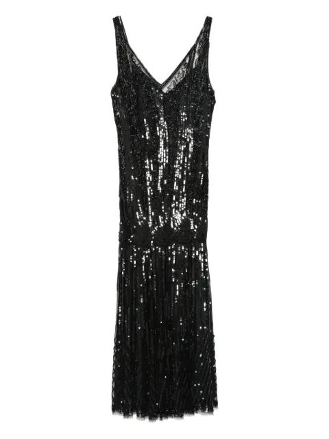sequin-embellished V-neck gown by ALBERTA FERRETTI