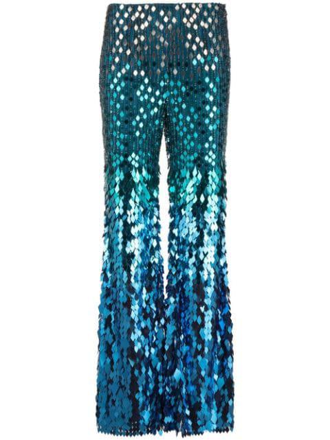 sequin-embellished flared trousers by ALBERTA FERRETTI