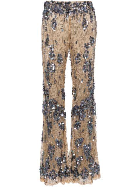sequin-embellishment flared trousers by ALBERTA FERRETTI