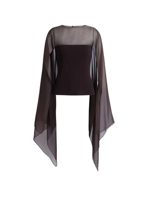 sheer-cape top by ALBERTA FERRETTI
