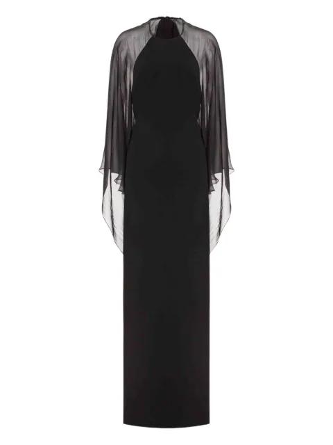 sheer-panel maxi dress by ALBERTA FERRETTI