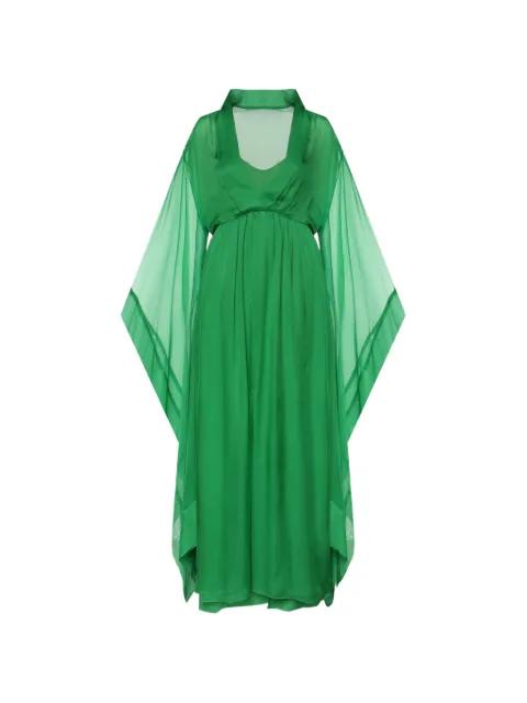 sheer-panelled silk maxi dress by ALBERTA FERRETTI