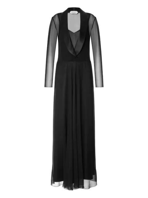 sheer sleeve evening dress by ALBERTA FERRETTI