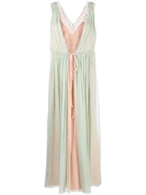 silk-chiffon panelled dress by ALBERTA FERRETTI