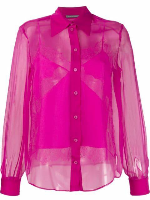 silk sheer shirt by ALBERTA FERRETTI