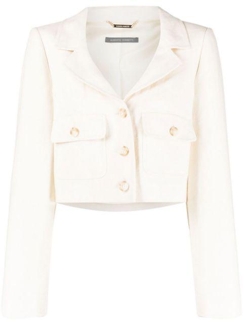 single-breasted cropped blazer by ALBERTA FERRETTI